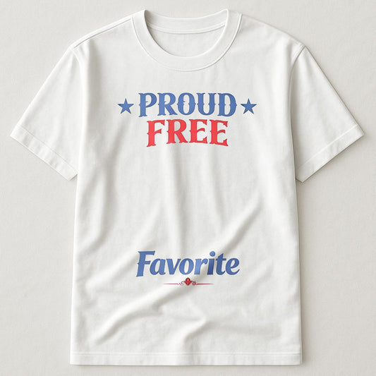 Proud Free Favorite Retro Star Patriotic USA Independence Day Minimal T-Shirt