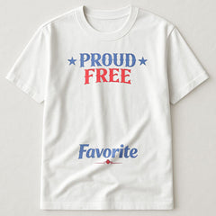 Proud Free Favorite Retro Star Patriotic USA Independence Day Minimal T-Shirt
