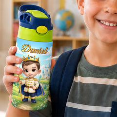 Custom Photo Kids Insulated Water Bottle - Personalized Back To School Gifts For Kids - Magic Starts Here