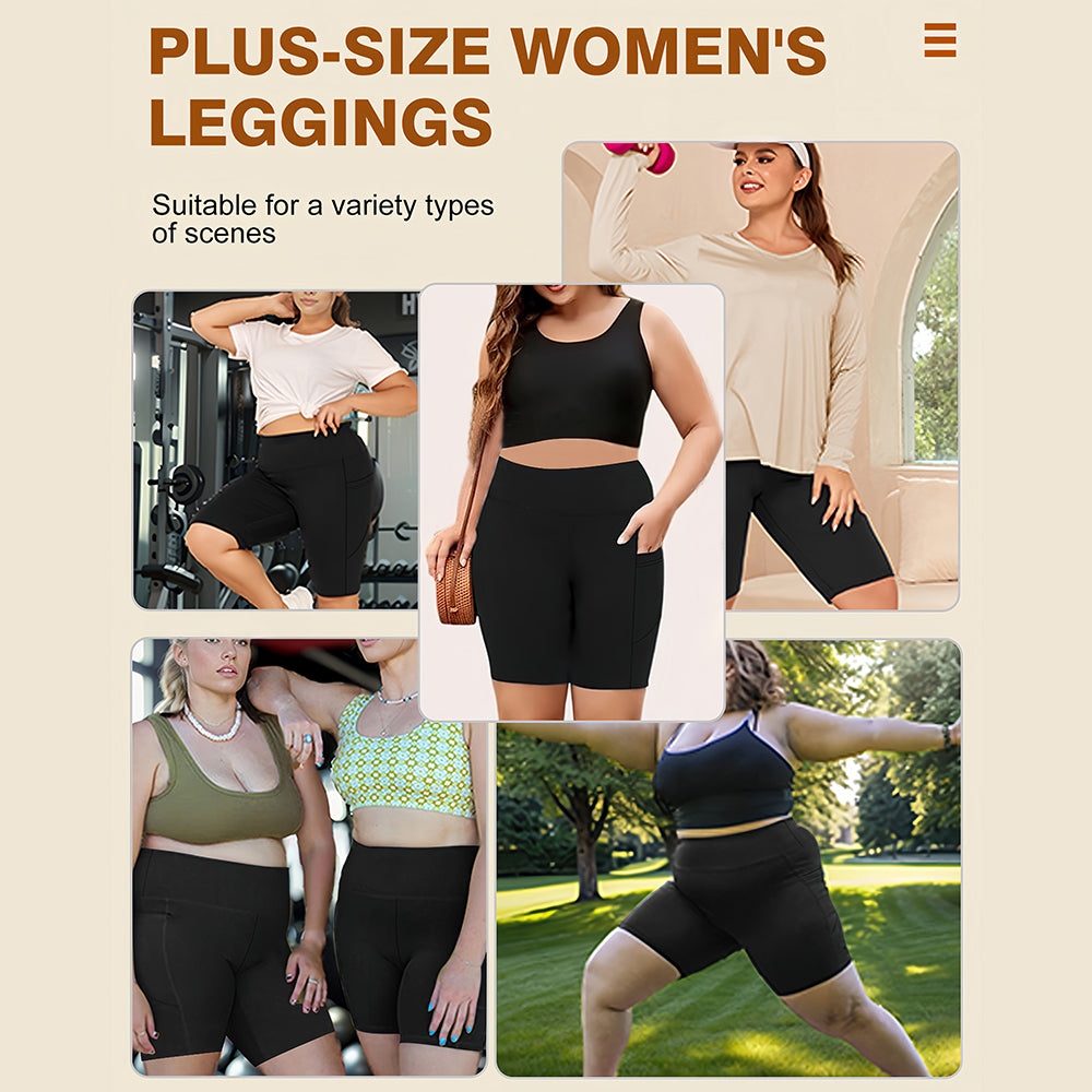 Large-sized yoga shorts - Personalized handprint pattern and text