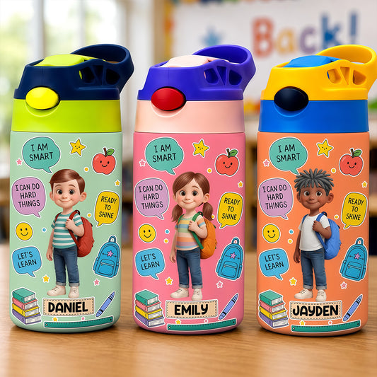 Customized Children's Warm Water Bottle 20oz - With Your Personalized Name - An Individualized School Gift for Your Child -