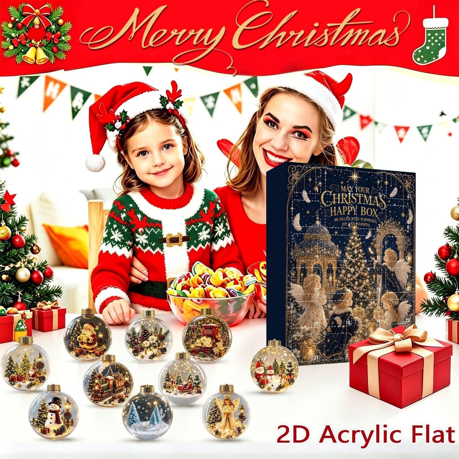 24 Days of Christmas Magic – Glass Ball Ornament Advent Calendar Countdown Box