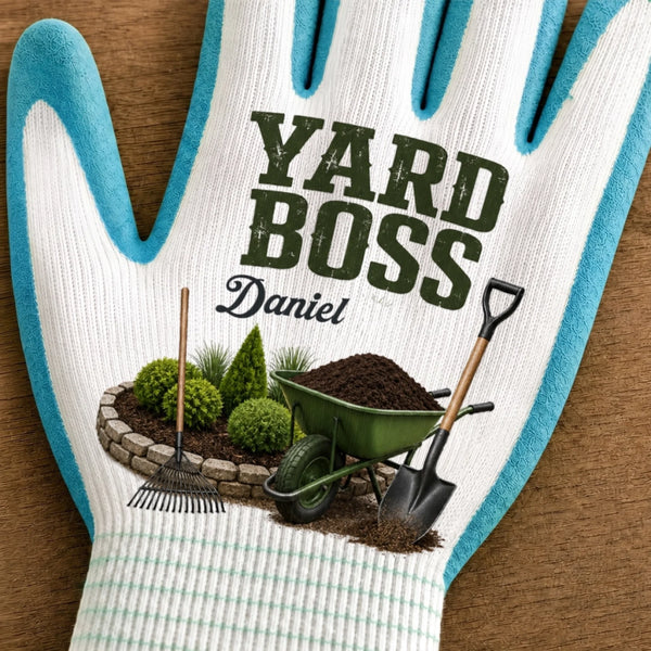 Custom Coated Grip Gardening Gloves - Personalized Birthday Garden Gifts For Gardeners, Husband, Son, Grandson, Brother, Grandpa, Dad, Yourself - King Of The Backyard