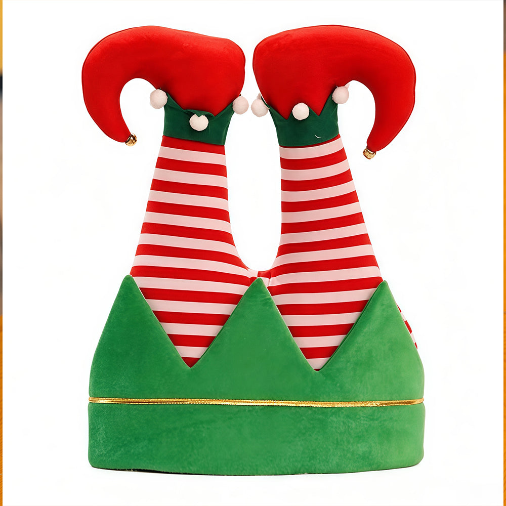The Swaying Hat, Christmas Santa & Elf Clown Pants Hat, Funny Electric Wiggle Plush Hat, Xmas Party Novelty Costume Headwear, Holiday Photo Booth Prank Prop