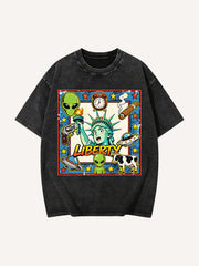 Statue of Liberty Is the Main Character Print Short Sleeve