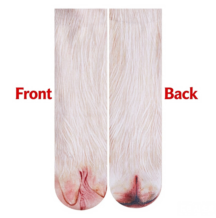 3D Animal Paw Print Socks, Novelty Realistic Animal Feet Crew Socks, Funny Tiger Cat Dog Paw Socks for Halloween Cosplay Party, Prank Gift for Men Women