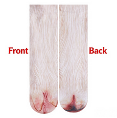 3D Animal Paw Print Socks, Novelty Realistic Animal Feet Crew Socks, Funny Tiger Cat Dog Paw Socks for Halloween Cosplay Party, Prank Gift for Men Women