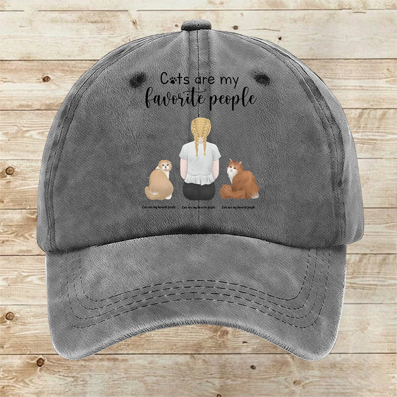 Custom Cats are my favorite people Cap