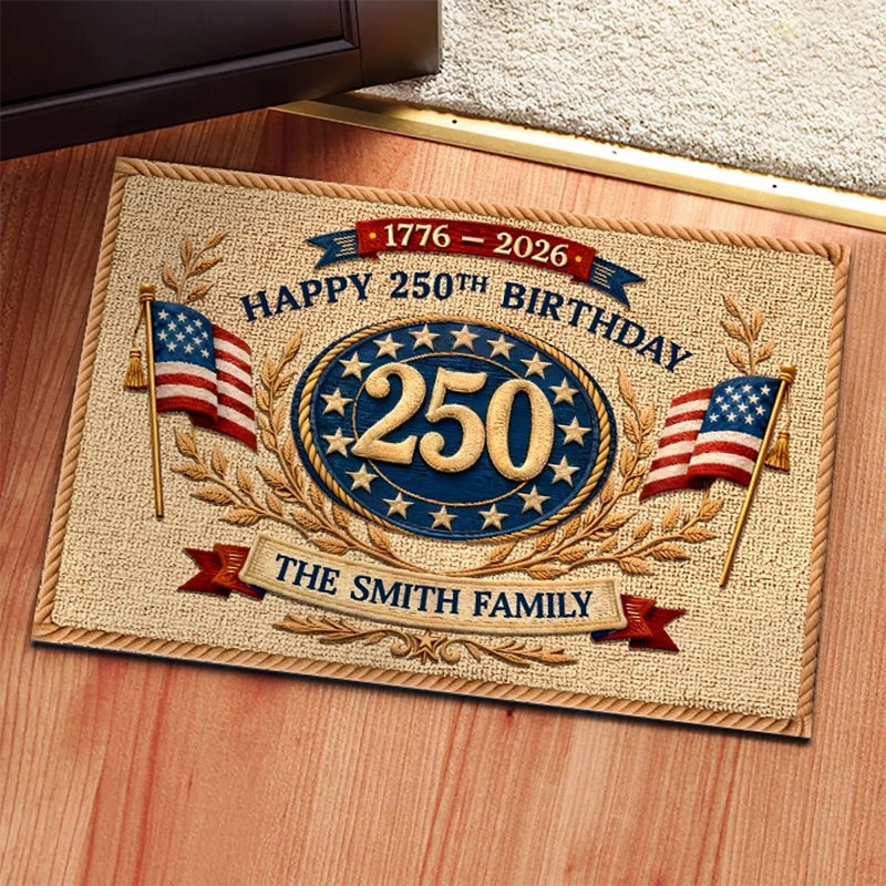 Custom Home Decor Decorative Mat-Personalized America 250th Anniversary Gifts-A Legacy Of Liberty