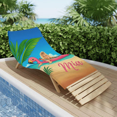 Custom Face Flamingo Beach Towel, Personalized Bachelorette Gift,