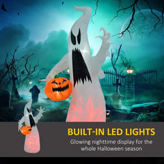 Inflatable ghost holding a pumpkin with LED - product photo 3 of 6