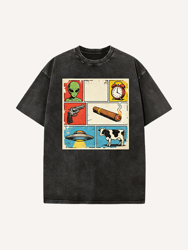Vintage Poster Personality Print Short Sleeve