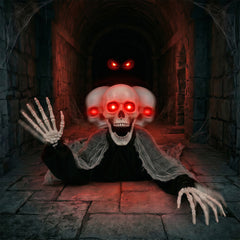 Halloween crawling ghosts, with sound activating props, red LED glowing eyes and terrifying sound effects, suitable for haunted house and courtyard decorations
