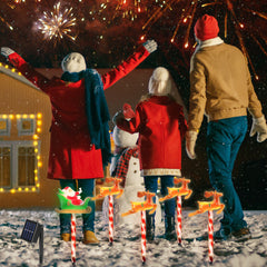 5Packs Christmas Outdoor Pathway Light With 8 Modes IP44 Waterproof Xmas Decoration Stake Light Tree Candy Light For Garden Lawn Porch Yard Driveway