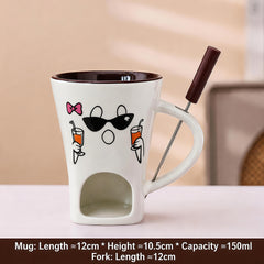 Christmas chocolate melting oven ceramic hot pot cup Microwave oven heated cheese Halloween cup