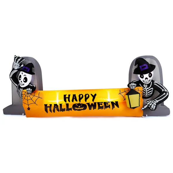 9.6 ft inflatable skeleton tombstone banner 9.6 Ft