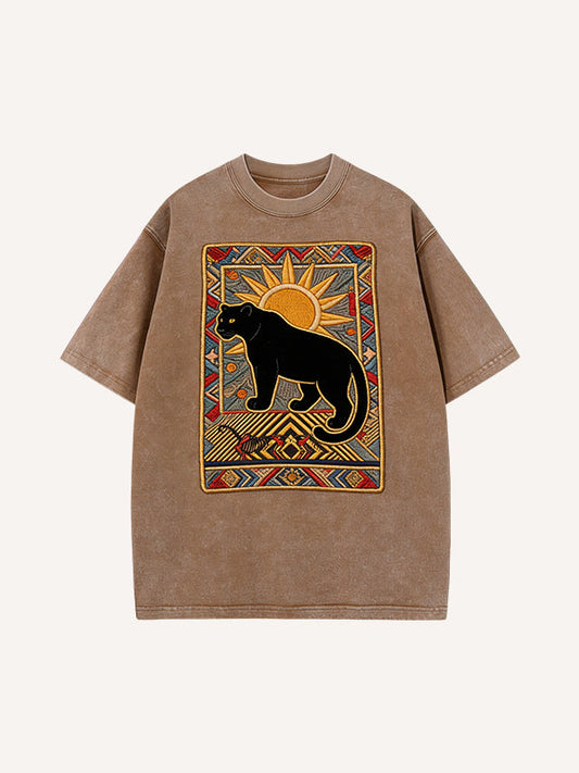 Pharaoh's Black Panther Guardian Printed Short Sleeve