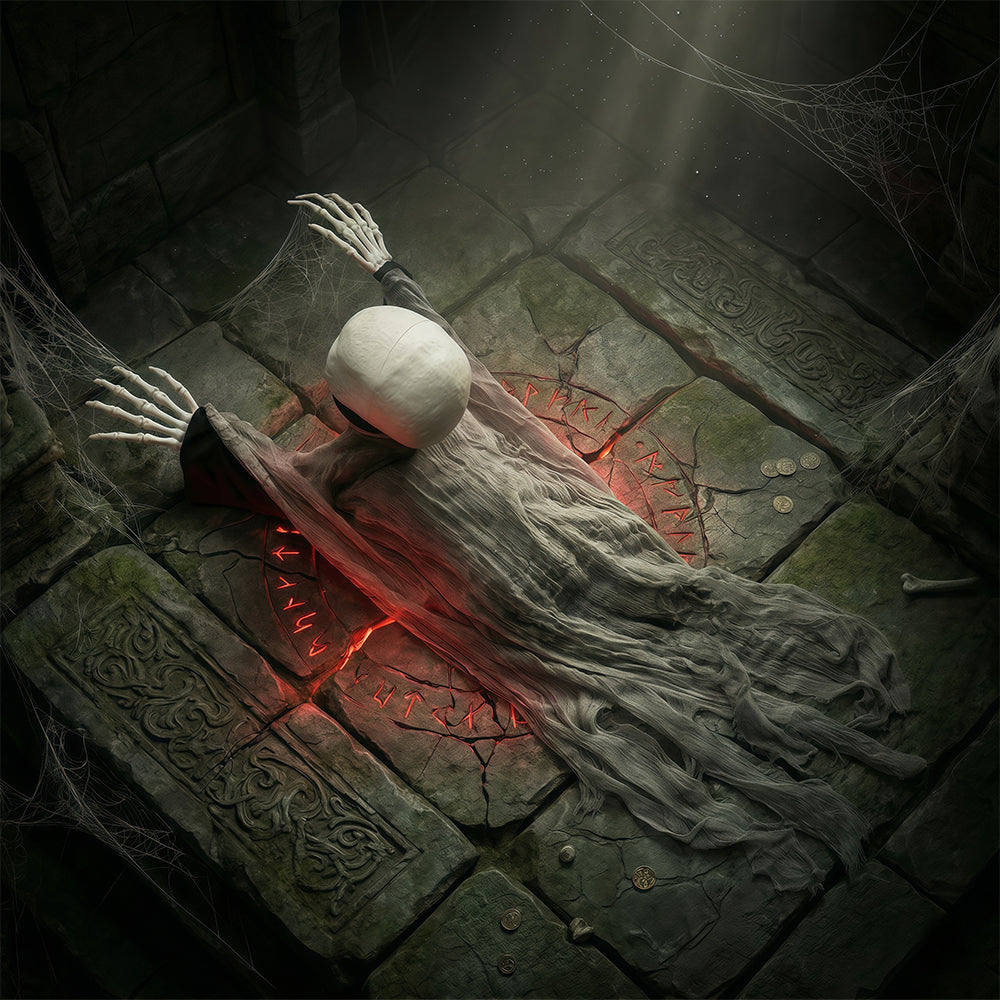Halloween crawling ghosts, with sound activating props, red LED glowing eyes and terrifying sound effects, suitable for haunted house and courtyard decorations