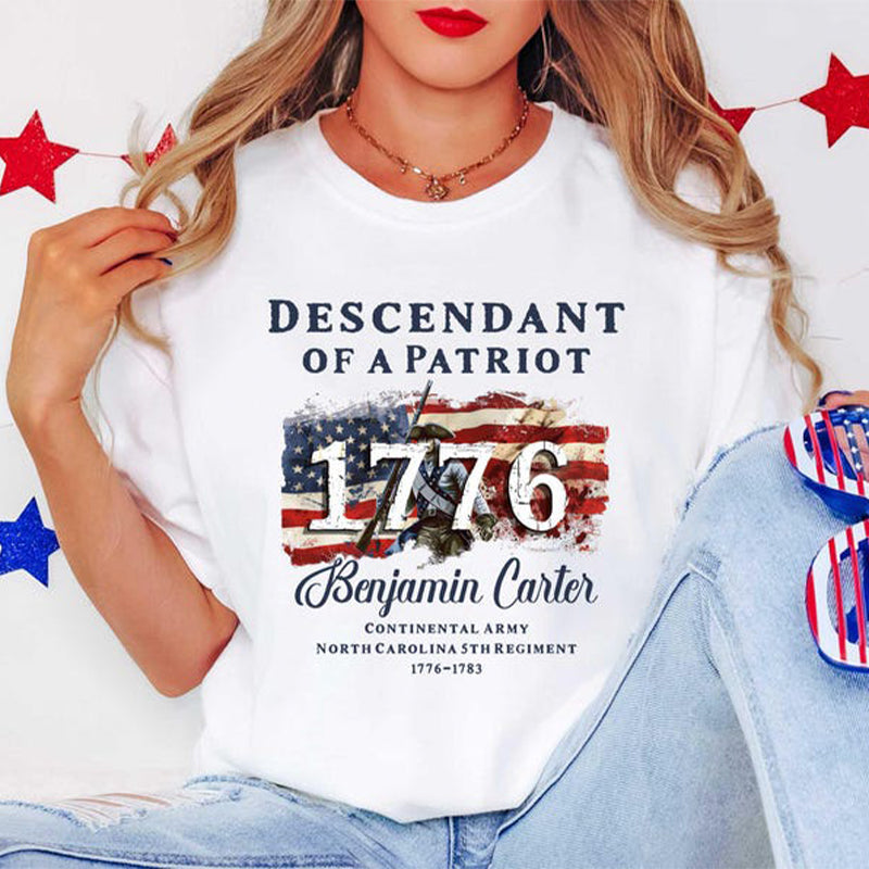 Descendant of a Patriot Shirt, Revolutionary War Heritage Tee, Vintage American Revolution Gift