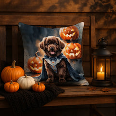 chocolate newfoundland halloween throw pillow with insert - product photo 5 of 8