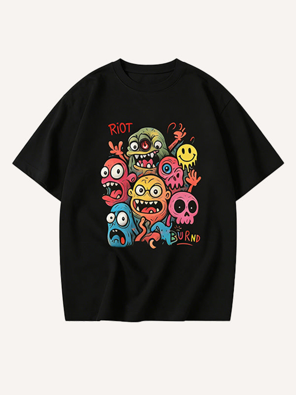 Monster Planet Comfortable Printed Short Sleeve