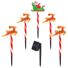 5Packs Christmas Outdoor Pathway Light With 8 Modes IP44 Waterproof Xmas Decoration Stake Light Tree Candy Light For Garden Lawn Porch Yard Driveway