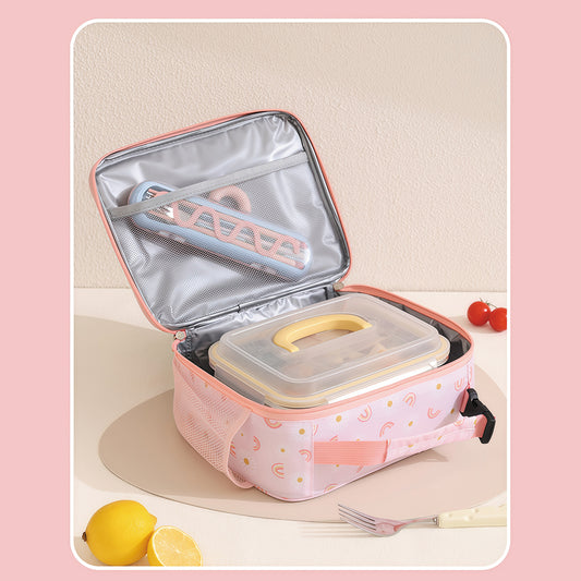 Thermal bag - Cute and durable lunch box for students, suitable for carrying to school.