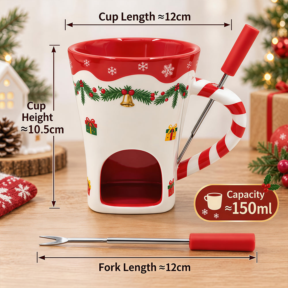 Christmas chocolate melting oven ceramic hot pot cup Microwave oven heated cheese Halloween cup