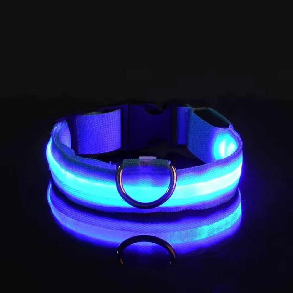 LED Dog Collar - Rechargeable Light-Up Glow Collar for Night Safety | 7 Colors, Sizes S-L | USB Charging, Adjustable & Splash-Resistant