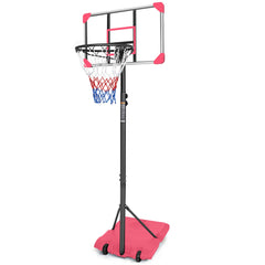 1Set Portable Kids Basketball Hoop With Wheels, Height Adjustable 5.6 To 7ft Basketball Goal System Indoor Outdoor For Kids Teens Adults For Christmas Gift
