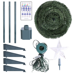 4.9FT 166Pcs LED Lights Collapsible Christmas Tree Light with Remote App Control IP65 Waterproof Customized Multi-Color Mode Timer Setting Work with A