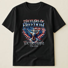 1776-2026 USA "We The People" T-Shirt, Patriotic Eagle with Cross and American Flag Tee