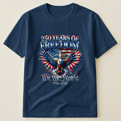 1776-2026 USA "We The People" T-Shirt, Patriotic Eagle with Cross and American Flag Tee