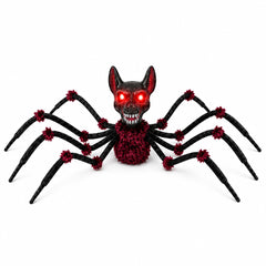 Halloween Crawling Head Spider Animatronic Prop, Touch Activated Decoration with Red LED Glowing Eyes, Spooky Music, Move Forward & Backward for Haunted House Yard Decor