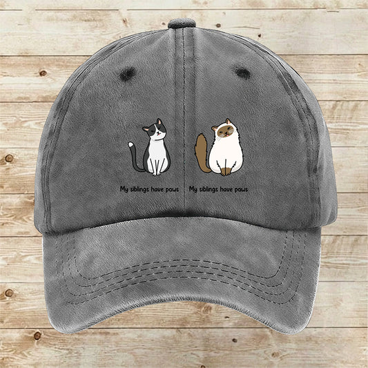 Custom My siblings have paws Cap