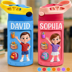 Custom Kids Insulated Water Bottle - Personalized Back To School Gifts For Kids - Tiny But Bright