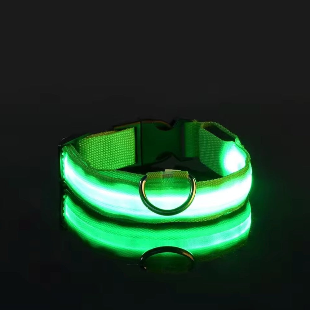 LED Dog Collar - Rechargeable Light-Up Glow Collar for Night Safety | 7 Colors, Sizes S-L | USB Charging, Adjustable & Splash-Resistant