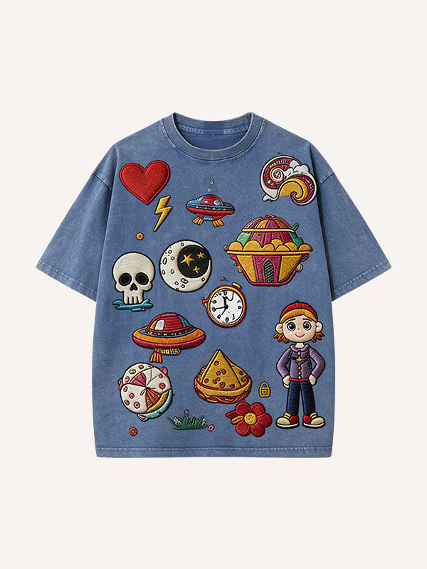 Midnight Alien Inventor Printed Short Sleeve