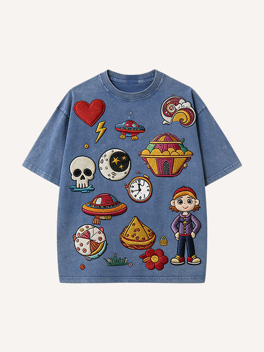 Midnight Alien Inventor Printed Short Sleeve