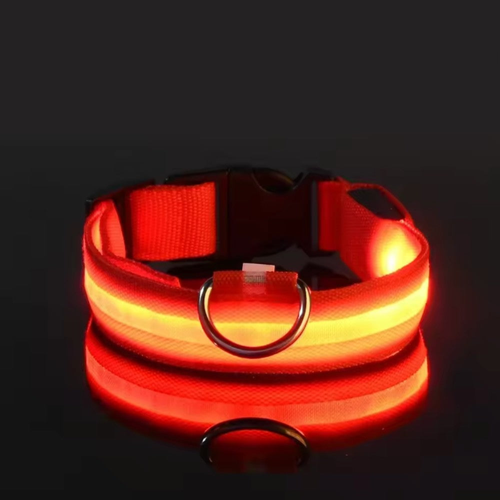 LED Dog Collar - Rechargeable Light-Up Glow Collar for Night Safety | 7 Colors, Sizes S-L | USB Charging, Adjustable & Splash-Resistant