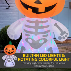 Pumpkin head skeleton inflatable with LED - product photo 4 of 6