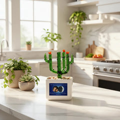 Customized The night you & I became us Crystal Glass Cactus Ornament