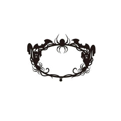 Gothic bat spiderweb ghost iron wall hanging - product photo 6 of 6