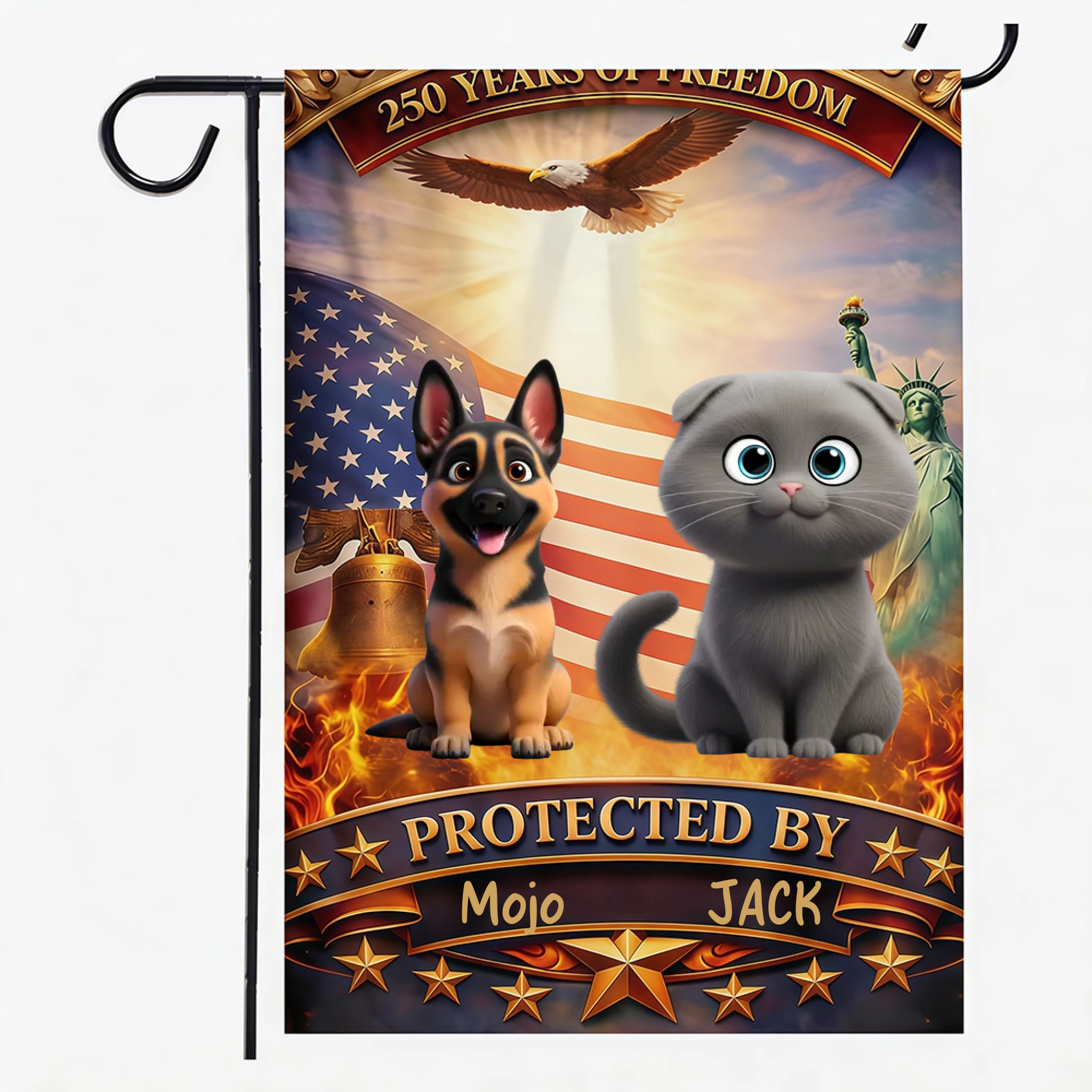 Custom Pet Flag - Personalized America 250th Anniversary Gifts- - Paws Of Freedom