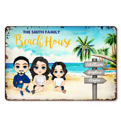 Personalized Family Beach House Custom Vintage Tin Sign
