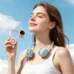 Neck-mounted small fan - Portable and foldable