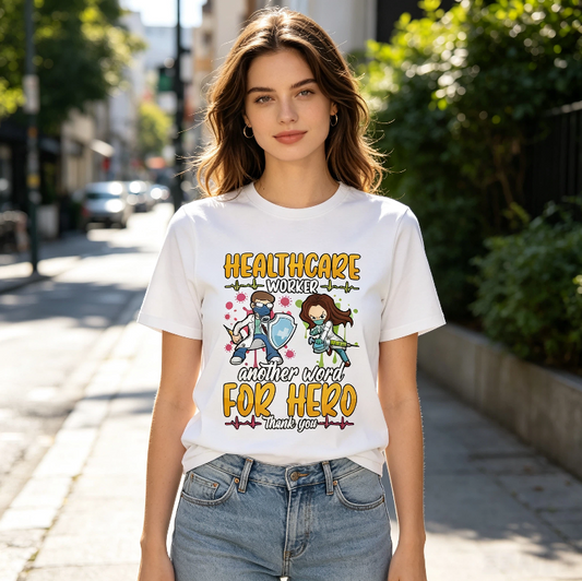 Nurse fun-print short-sleeved shirt - Creative commemorative top for healthcare workers