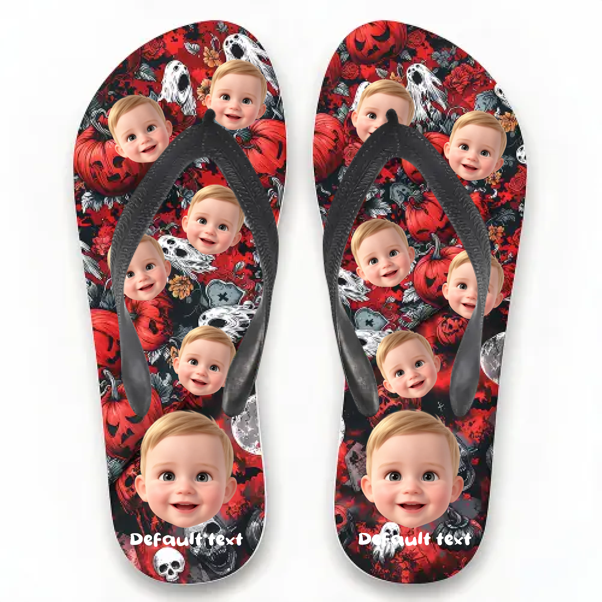 Retro Pezzi pattern custom printed flip-flops - Personalized photo Summer outdoor beach flat sandals
