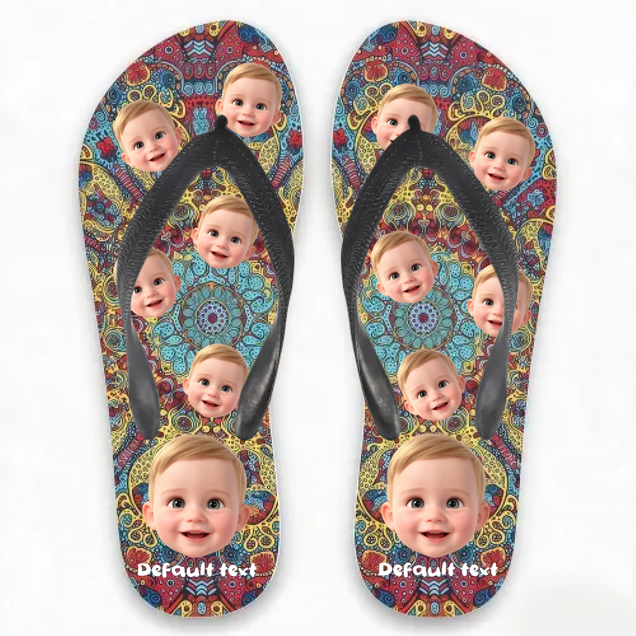 Customizable summer printed thong sandals - personalized photos - a gift for your friends or pets