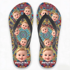 Customizable summer printed thong sandals - personalized photos - a gift for your friends or pets